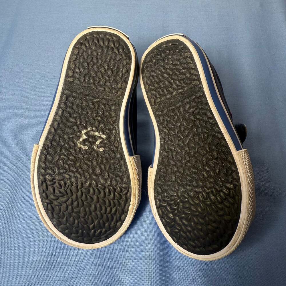 Polo Ralph Lauren size 5Infant Shoes Navy Blue Red Logo Hook and Loop Sneakers - Picture 2 of 7